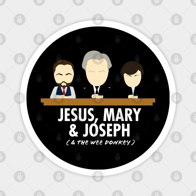 Jesus, Mary, Joseph & the Wee Donkey Magnet by NerdShizzle